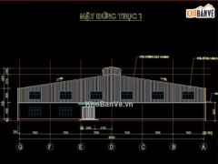 Bản vẽ thiết kế nhà xưởng kích thước 45x45m full hạng mục: KT+KC kèm dự toán