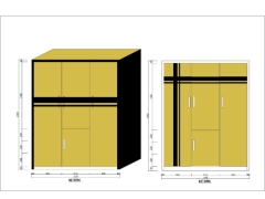Bản vẽ thiết kế nội thất tủ quần áo diện tích thiết kế 2x2.4x0.6m