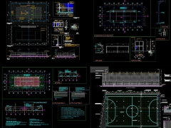 Bản vẽ thiết kế sân bóng đá mini, sân tennis