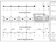 Bản vẽ thiết kế thi công cổng hàng rào nhà thờ đẹp kích thước 18x3.6m