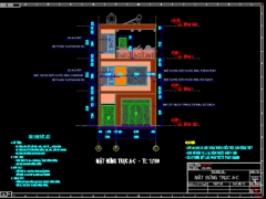 Bản vẽ thiết kế thi công nhà phố 6x12m thiết kế chi tiết bằng autocad và revit