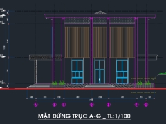 Bản vẽ thiết kế trụ sở UBND xã 2 tầng diện tích 18x33m