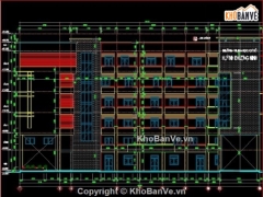 Bản vẽ thiết kế trường THCS 6 tầng 1 hầm gồm file cad: KT+KC+ME+PCCC và thống kê