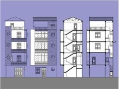 Bản vẽ thiết kế nhà phố 4.5 tầng 5.3x6.6m kiến trúc hiện đại