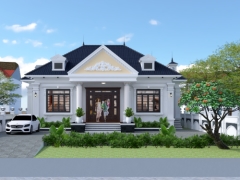 Biệt thự 1 tầng tân cổ điển mái nhật KT 14.4x10.5m