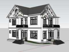 Biệt thự 2 tầng 12x14m model sketchup