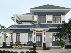 Biệt thự 2 tầng mái nhật sang trọng 12.8×12.8m