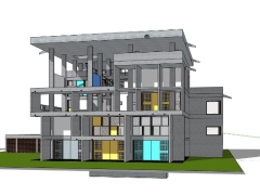 Biệt thự 5 tầng sang trọng 18x20m model sketchup 