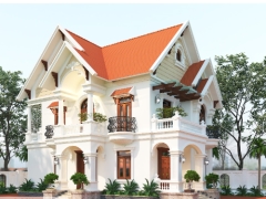 Biệt thự mái thái 2 tầng 8,5x13m; đầy đủ Phối cảnh 3D, file mềm sketchup, file cad bản vẽ thiết kế thi công
