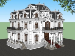 Biệt thự tân cổ điển 4 tầng 23.4x19.7m (Hạng mục kiến trúc thi công)