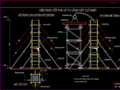 CAD Biện pháp thi công cột, cầu thang, mòng, trat tường,panel..
