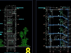 CAD kiến trúc chi tiết nhà phố 5 tầng 3.2x7m