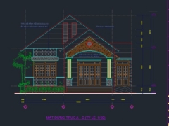 CAD kiến trúc nhà vườn 10.8x13.6m