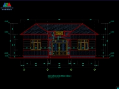 CAD Nhà cấp 4 Biệt thự nhà vườn 7.5x12.5m ( Kiến trúc, kết cấu)