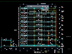 (CAD + Thuyết minh) Trọn bộ hồ sơ thiết kế Sacombank Bình Thuận 1 trệt, 6 lầu, 1 sân thượng 16x36m