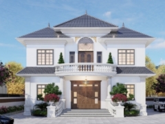 Cad và su mẫu biệt thự mái nhật 2 tầng diện tích 13x10m