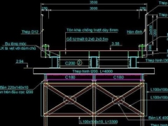 Cầu tạm bằng thép b=3.5m l=3x12m