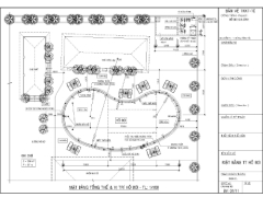 Chia xẻ Quý khách bản vẽ hồ bơi hình tự do (266 m2) sâu từ 0,8m -1,6m. Full Kiến trúc & Kết cấu.