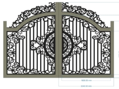 Cnc cổng 2 cánh mái vòm bản vẽ đẹp nhất