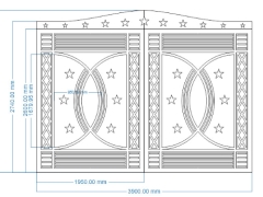 Cnc cổng 2 cánh ngôi sao dxf