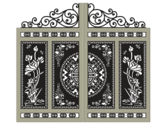 Cnc cổng 4 cánh trống đồng dơi hoa sen