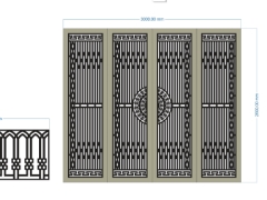 Cnc cổng 4 cánh và hàng rào đẹp dxf