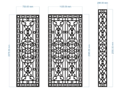 Cnc hoa văn cổng 4 cánh dxf