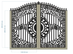 CNC mẫu cổng 2 cánh vòm dxf
