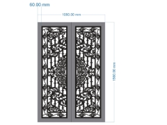 Cnc thiết kế cổng 2 cánh bản vẽ đẹp nhất dxf