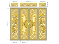 Cnc thiết kế cổng 4 cánh cá chép đẹp dxf