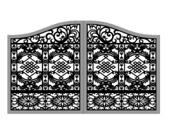 Cnc thiết kế cổng 4 cánh hoa văn