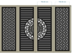 Cnc thiết kế cổng 4 cánh trống đồng bông tuyết