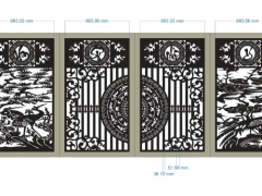 Cnc thiết kế cổng 4 cánh vạn sự như ý dxf