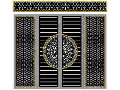 Cổng 4 cánh bông tuyết có ô thoáng cnc