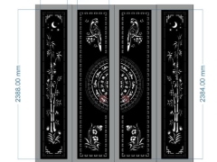 Cổng 4 cánh chim trúc đẹp cnc