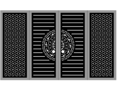 Cổng 4 cánh cnc trống đồng bông tuyết dxf