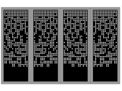 Cổng 4 cánh hoa văn lỗ cnc dxf đẹp