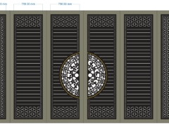 Cổng cnc 6 cánh mẫu dxf