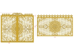 Cửa cổng 2 cánh cnc mẫu đẹp model dxf