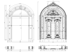 Cửa đi cổ điển file autocad chi tiết