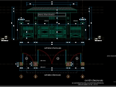 Đầy đủ cổng, trụ cột nhà văn hóa