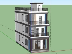 Download model mẫu nhà phố 3 tầng 5.6x17m dựng model sketchup đẹp