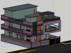Download model nhà biệt thự 3 tầng 12x15m skp