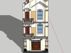 Download model nhà ở phố 3 tầng 6x20.7m .skp