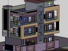 Download model su nhà phố 3 tầng 7x13m