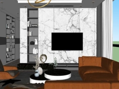 Dự hình phối cảnh không gian và nội thất Nhà bếp + Phòng khách trên phần mềm Sketchup 2020 + Vray