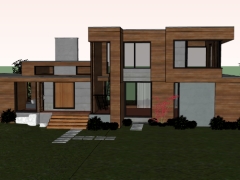 Dựng bao cảnh nhà biệt thự 2 tầng model 3d sketchup 