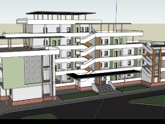 Dựng bao cảnh thiết kế chung cư 5 tầng hiện dại model su