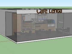 quán cafe dựng sketchup,file 3d su dựng quán cafe,thiết kế nội thất quán cafe