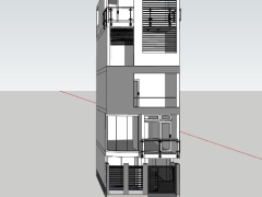 Dựng file phối cảnh mẫu nhà phố 5 tầng kích thước 8x8.3m
